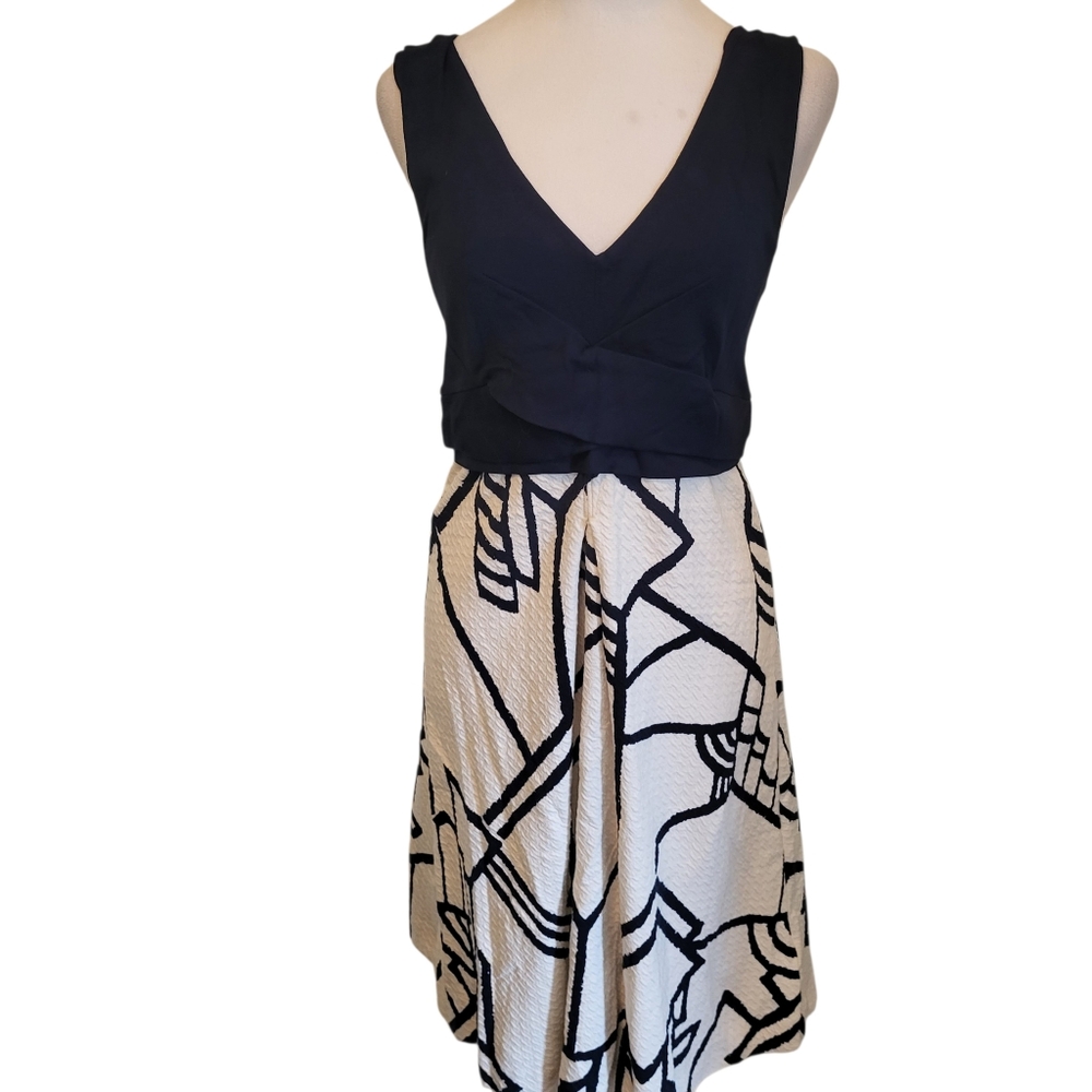 Anthro HD In Paris Dress Blue/White sz 10